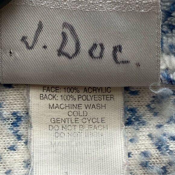 Rare Vintage OceanEast White/ Blue Eagle Fleece Jacket Size Medium - Picture 12 of 15